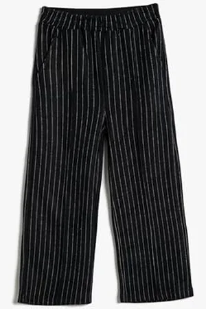 Koton Girls Fabric Trousers Ribbed Pockets Elastic Waistband