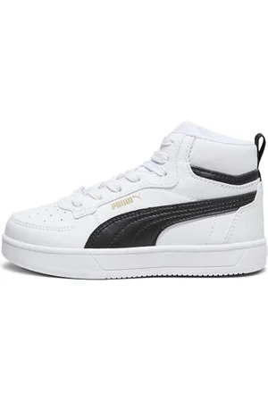 PUMA Unisex Kinder Caven 2.0 Mid Ps Sneaker, White Black Gold, 30 EU