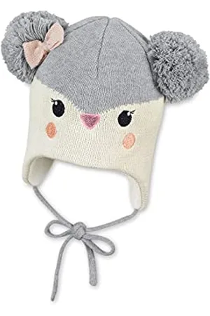 Sterntaler Baby-Mädchen Strickmütze Vogel Mütze, Silber Mel, 45