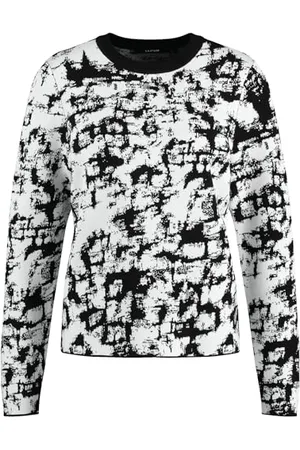Taifun Damen Pullover mit Jacquardmuster Langarm Gemustert 42