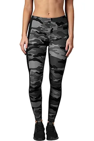 Urban classics Damen Dames Camo Streep Leggings, Mehrfarbig (Dunkelcamo / Blk 00840), XS EU