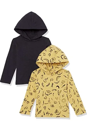 Amazon Jungen Leichtes T-Shirt mit Kapuze und Langen Ärmeln, 2er-Pack, , 4 Jahre