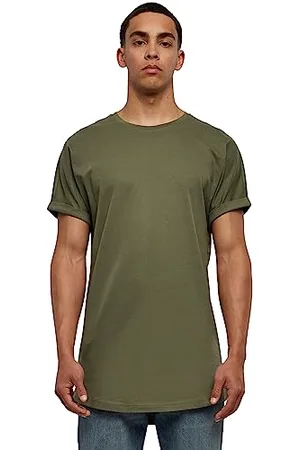 Urban classics Herren T-Shirt Long Shaped Turnup Tee, lässiges T-Shirt für Männer, in langem Schnitt, , XXL