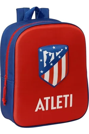 Safta Atlético de Madrid 3D Kindergartenrucksack, anpassbar an den Wagen, einfache Reinigung, ideal für Kinder verschiedener Altersgruppen, bequem und vielseitig, Qualität und Widerstandsfähigkeit, 22