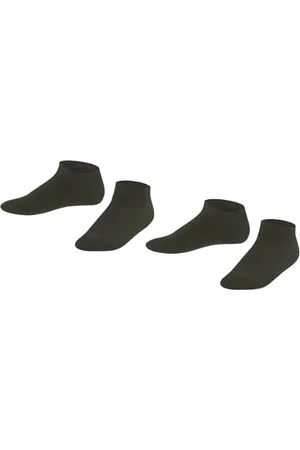 ESPRIT Unisex Kinder Foot Logo 2-Pack K SN Baumwolle kurz einfarbig 2 Paar Sneakersocken, Grün, 35-38 (2er Pack)