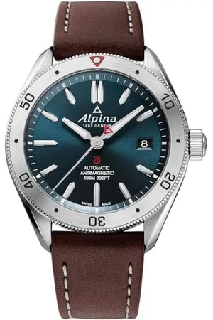 Alpina Herren Analog Quarz Uhr mit Edelstahl Armband mid-39664