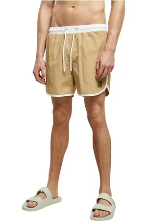 Urban classics Herren Badehose Retro Swimshorts, Retro Badehose für Männer, mit Kordelzug, , L