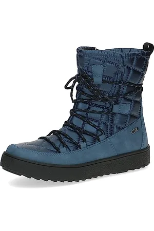 Caprice Damen Winterstiefeletten zum Schnüren Airmotion Gefüttert mit Reißverschluss Weite G, Blau , 38 EU