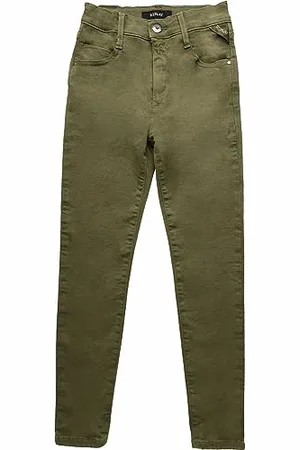Replay Mädchen Jeans Skinny-Fit Hyperflex mit Stretch, (Grün), 4 Jahre