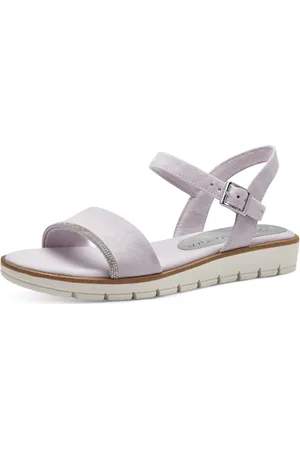 Marco Tozzi Damen Sandalen mit Keilabsatz mit Glitzerdetail Vegan, Lila , 36 EU