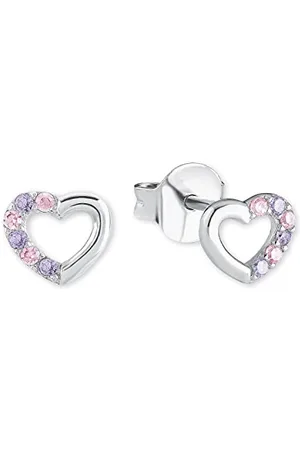 Prinzessin Lillifee Kinder-Ohrstecker Mädchen Herz 925 Silber Zirkonia rosa