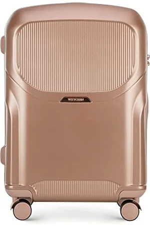 Wittchen Stilvoller Mittelgroßer Koffer Reisekoffer Trolley Mittlerer Koffer Strapazierfähigem Polycarbonat Trolley 4 Doppel-Lenkrollen TSA Zahlenschloss 3,8 kg 65 L Größe M Gedämpftes Altrosa