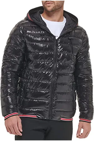 Calvin Klein Herren Kapuzenjacke Super Shine Puffer, schwarz, Small