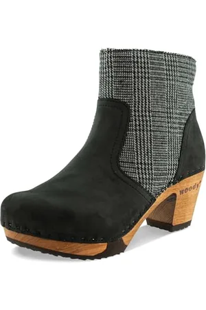 Woody Damen Tanja Clog Stiefelette, Nero-London, 38 EU