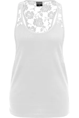 Urban classics Damen Ladies Flower Laces Loose Tank Top, , 38 (Herstellergröße: M)