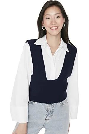 Trendyol Damen Twoaw23sv00154/Lacivert Sweater, Marineblau, M EU