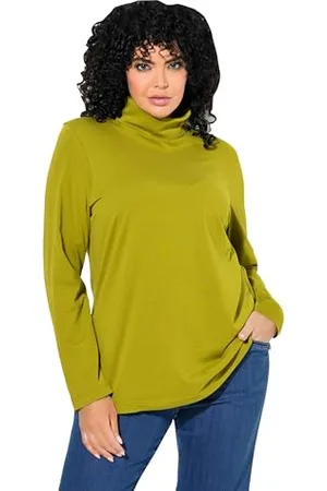 Ulla Popken Damen Shirt, Rollkragen, Slim, Langarm Basic-Shirtrolli, , 46-48 EU