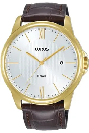 Seiko Lorus Herren-Uhr Quarz Goldauflage mit Lederband RS943DX9