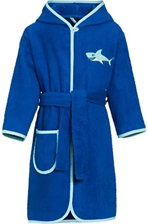 Playshoes Jungen Frottee Bademantel, Blau (Blau 7), 74-80