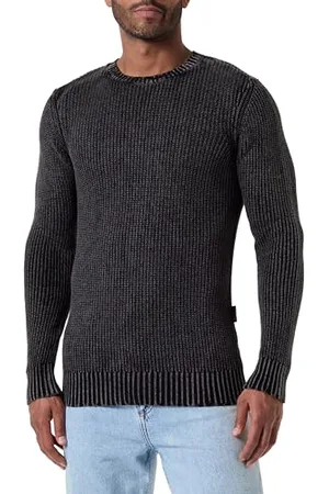 Replay Herren Strickpullover aus Baumwolle, Schwarz (Black 098), M