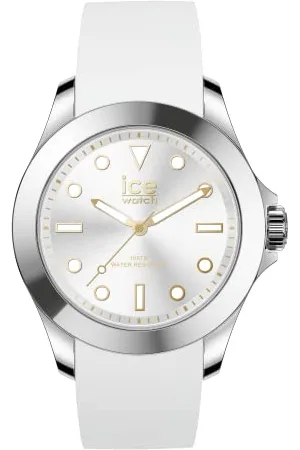 Ice-Watch ICE steel White gold - Weiße Damenuhr mit Silikonarmband - 020384 (Medium)