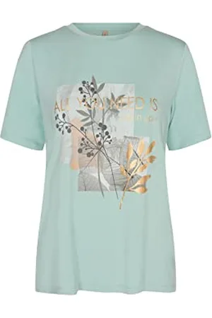soyaconcept Soya Concept Damen SC-Marica 181 Short Sleeve with Front Print T-Shirt, Green Haze, XS