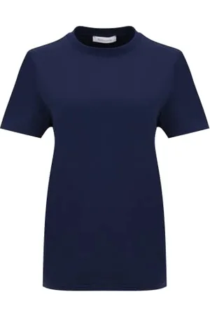 Tamaris Damen Rundhalsausschnitt plain T-Shirt ADRIA Blau XL