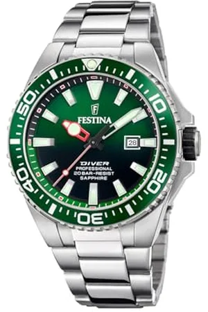 Festina Herren Analog Quarz Uhr mit Edelstahl Armband F20663/2