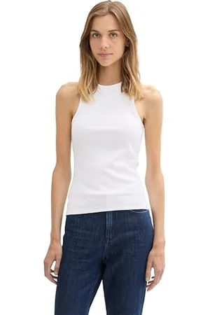 TOM TAILOR Damen Basic Tanktop mit RIPP, , S