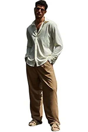 Trendyol Herren Gerade Weites Bein Normale Taille Hose