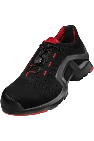 Uvex Unisex Scarpa Bassa 1 x-Tended Support S1 SRC W11 niedriger Schuh, Nero, Rosso, 44 EU