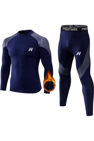 MEETWEE Thermounterwäsche Herren, Winter Funktionsunterwäsche Atmungsaktiv Thermo Unterwäsche Set Lang Thermohemd & Thermohose Kompressionsanzug für Männer Skifahren Laufen Sport