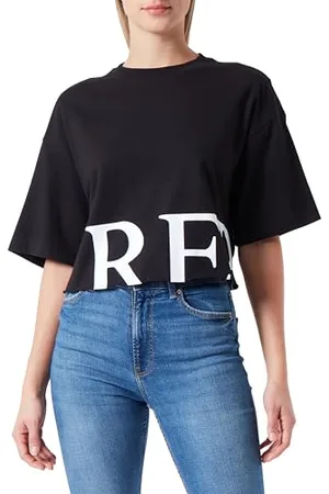 Replay Damen T-Shirt Kurzarm aus Baumwolle, (Schwarz), XL