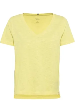 Camel Active Damen V-Neck T-Shirt aus Organic Cotton Womenswear-L