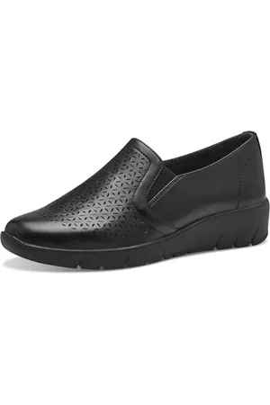 Jana Damen Slipper mit Keilabsatz Vegan, (Black), 38 EU