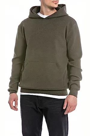 Replay Herren Hoodie Recyceltes Material, (Grün), S