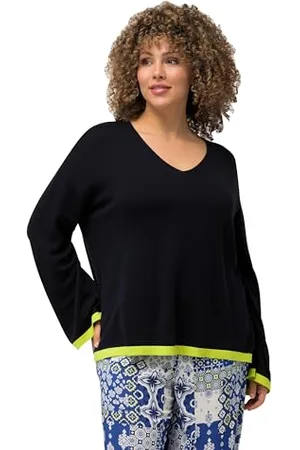Ulla Popken Damen Kontrasten, Oversized Pullover, , 58-60