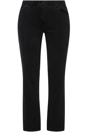 Ulla Popken Damen Skinnyjeans Sarah, Schmale 5-pocket-form, High Waist Hose, , 42W / 32L EU