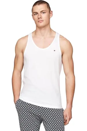 Tommy Hilfiger Herren 3er Pack Tank Tops Rundhalsausschnitt, Weiß (White/White/White), S