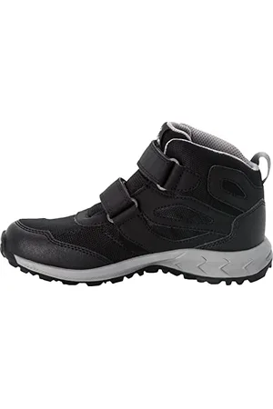Jack Wolfskin Unisex Kinder Woodland Texapore Mid Vc K, Black / Grey, 32 EU