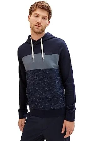 TOM TAILOR Herren 1037834 Colorblock Hoodie Optik, 32438-navy Soft Spacedye, M