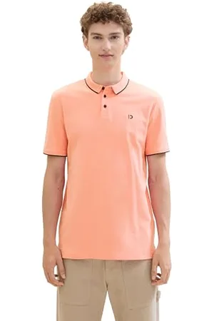 TOM TAILOR Herren Basic Piqué Poloshirt, clear coral, L