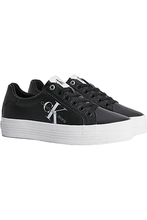 Calvin Klein Damen Vulcanized Sneaker Flatform Laceup Plateau, (Black), 41