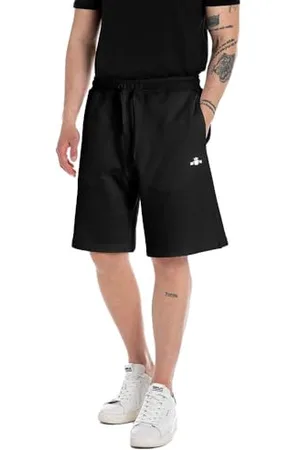 Replay Herren Jogginghose Kurz aus Baumwolle, (Schwarz), XXL