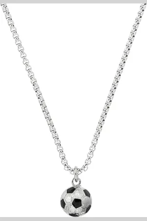 QS by s.Oliver Kette mit Anhänger Edelstahl Jungen Kinder Halsschmuck, 40+3 cm, , Fußball, Kommt in Schmuck Geschenk Box, 2038011