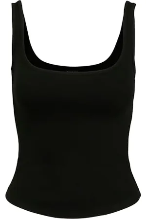 Urban classics Damen Oberteil Wide Neck Tank Top, black, M