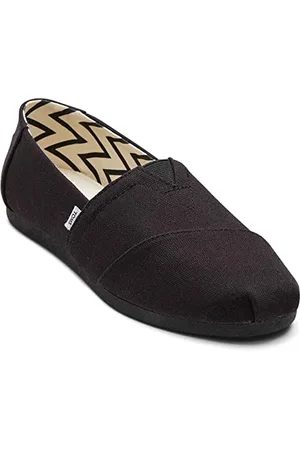 TOMS Damen Alpargata Flacher Slipper, Black/Black Wide Recycled Cotton Canvas, 36 EU Weit