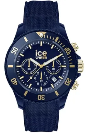 Ice-Watch ICE chrono Dark blue gold - Blaue Herrenuhr mit Plastikarmband - 021601 (Medium)