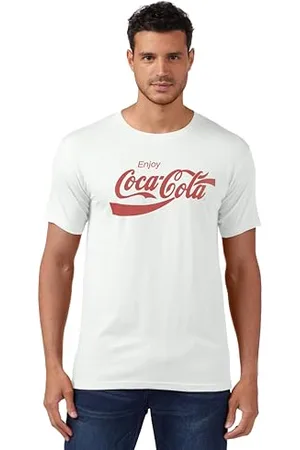 Coca-Cola Herren T-Shirt Eighties Coke Kurzarm, Weiß, Mittel