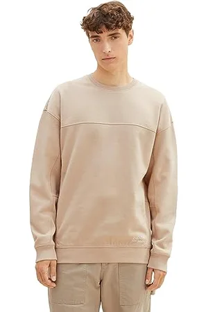 TOM TAILOR Herren 1037611 Relaxed Fit Sweatshirt in Cutline-Optik, 11704-silver Ecru, XXL